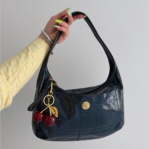Vintage Coach Blue Patent Leather Ergo Shoulder Bag